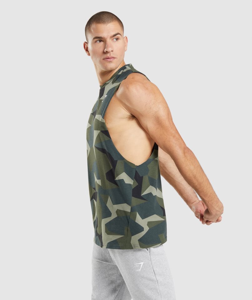 Podkoszulki Gymshark Critical Drop Arm Męskie Camo | PL 498KLC